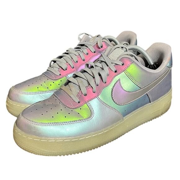 Nike Air Force 1 Low 07 LV8 Mens Sz 10 Iridescent Stealth Anthracite‎ 718152-019 - Picture 1 of 9